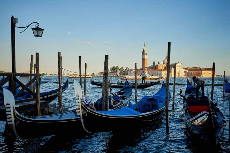 Italy, Venice, Canal, Gondolas